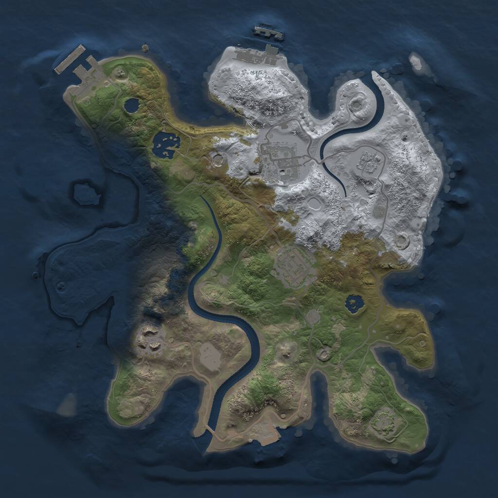 Rust Map: Procedural Map, Size: 2700, Seed: 1762862523, 10 Monuments