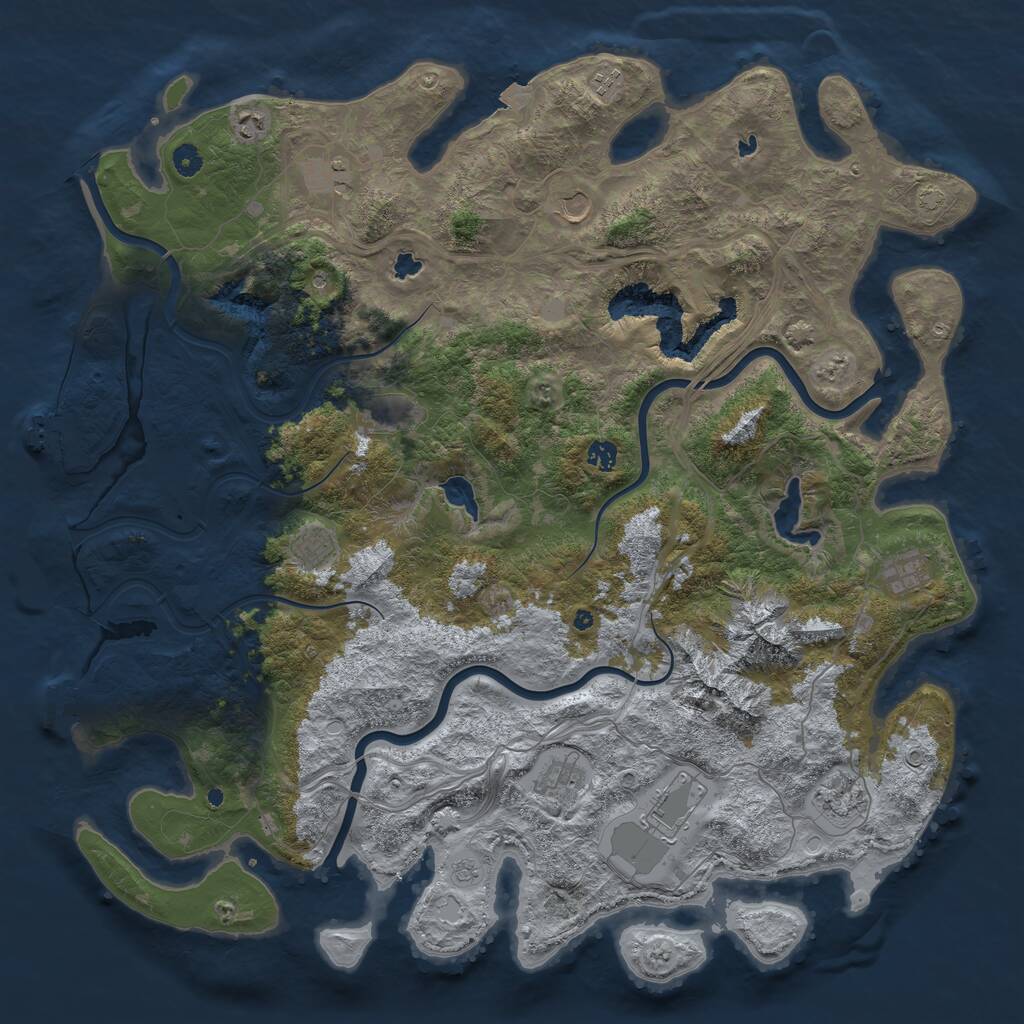 Rust Map: Procedural Map, Size: 5000, Seed: 237691566, 17 Monuments