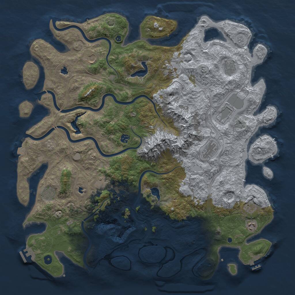 Rust Map: Procedural Map, Size: 5000, Seed: 325950414, 17 Monuments