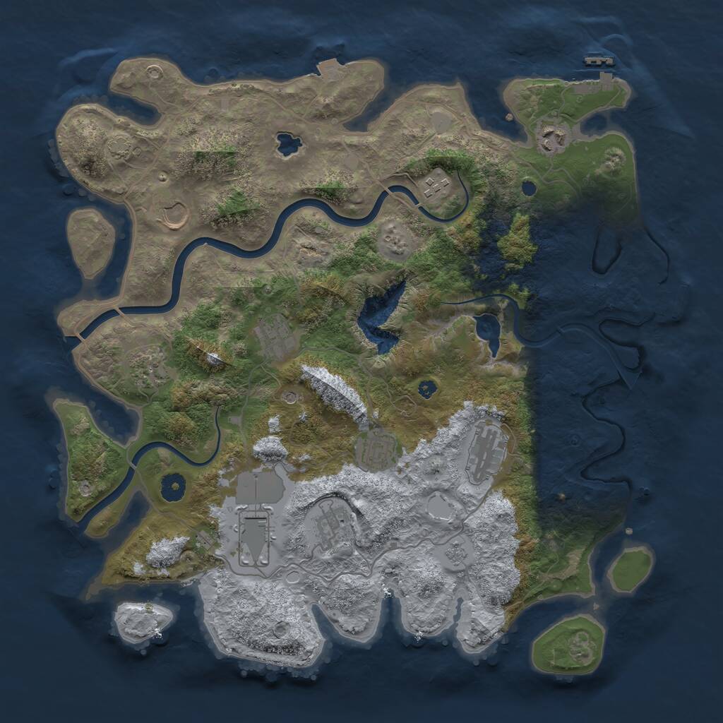 Rust Map: Procedural Map, Size: 4000, Seed: 78945123, 15 Monuments
