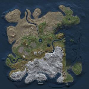 Thumbnail Rust Map: Procedural Map, Size: 3750, Seed: 99851, 16 Monuments
