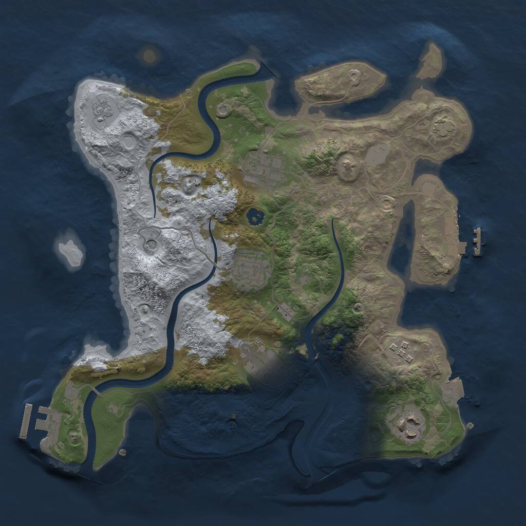 Rust Map: Procedural Map, Size: 3000, Seed: 238002, 11 Monuments