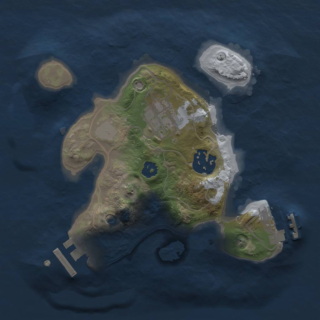 Rust Map: Procedural Map, Size: 2000, Seed: 35221, 6 Monuments