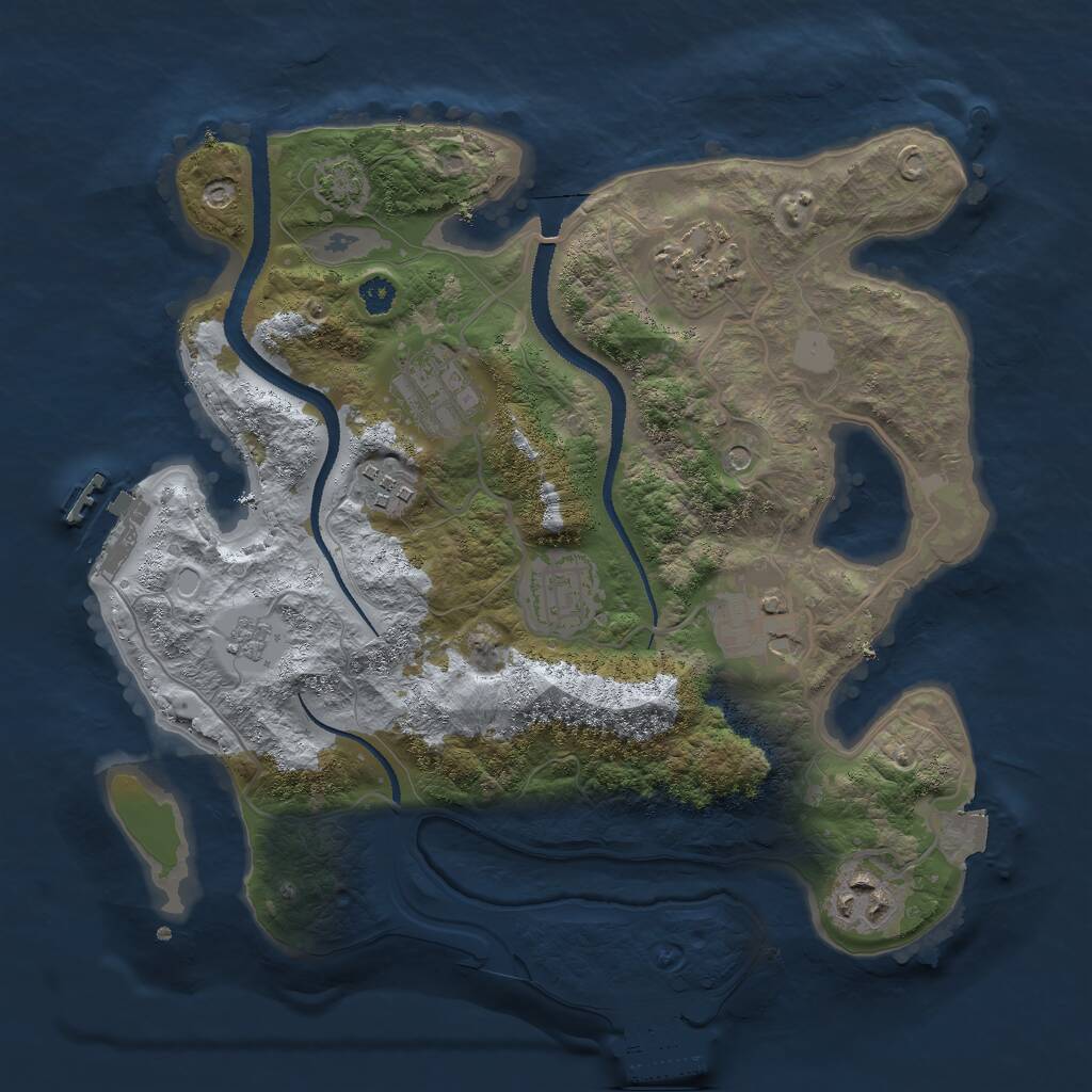Rust Map: Procedural Map, Size: 3000, Seed: 907125504, 12 Monuments