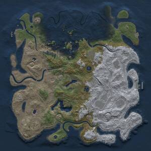 Thumbnail Rust Map: Procedural Map, Size: 4500, Seed: 649743344, 16 Monuments