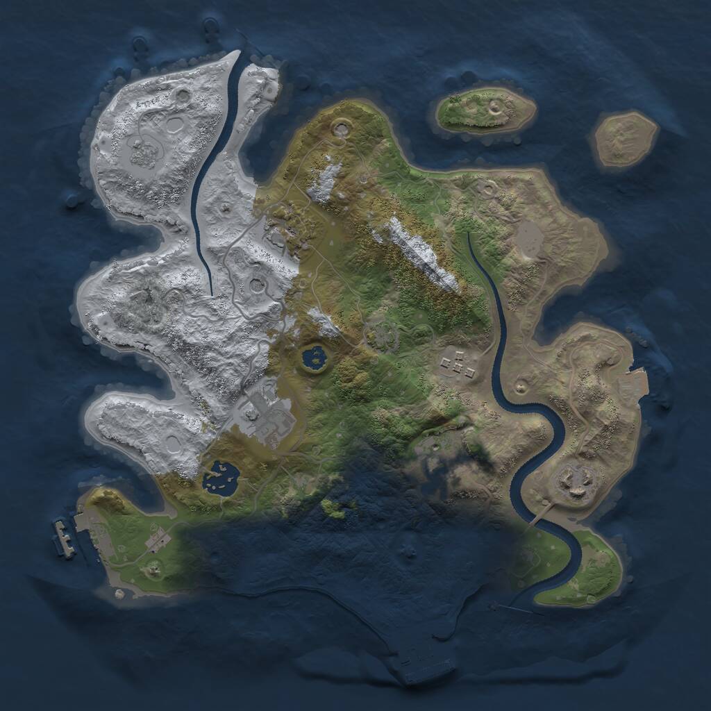Rust Map: Procedural Map, Size: 3000, Seed: 1799386965, 12 Monuments