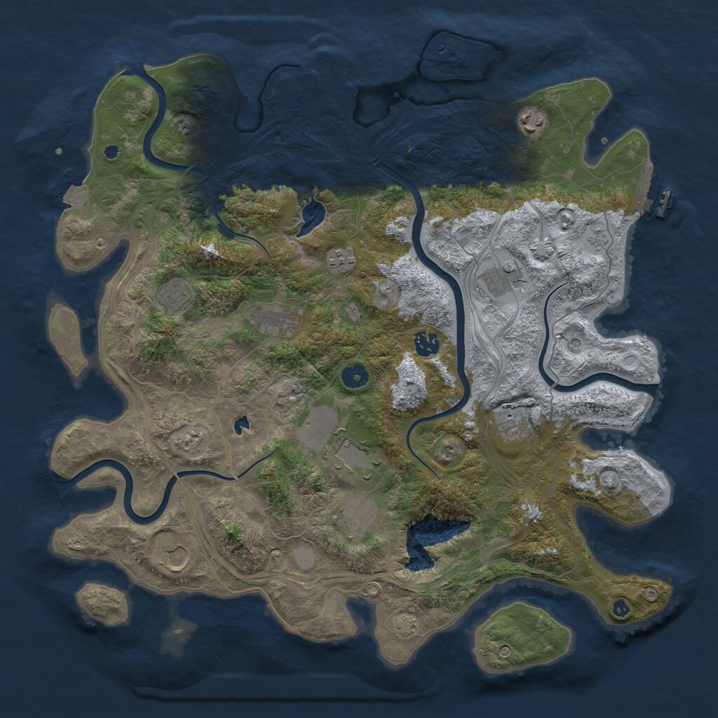 Rust Map: Procedural Map, Size: 4250, Seed: 23528, 16 Monuments