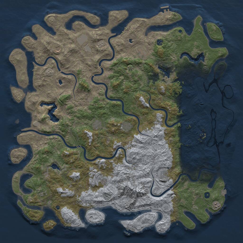 Rust Map: Procedural Map, Size: 6000, Seed: 97562, 17 Monuments