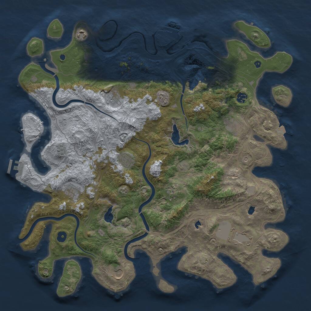 Rust Map: Procedural Map, Size: 4500, Seed: 406882626, 16 Monuments