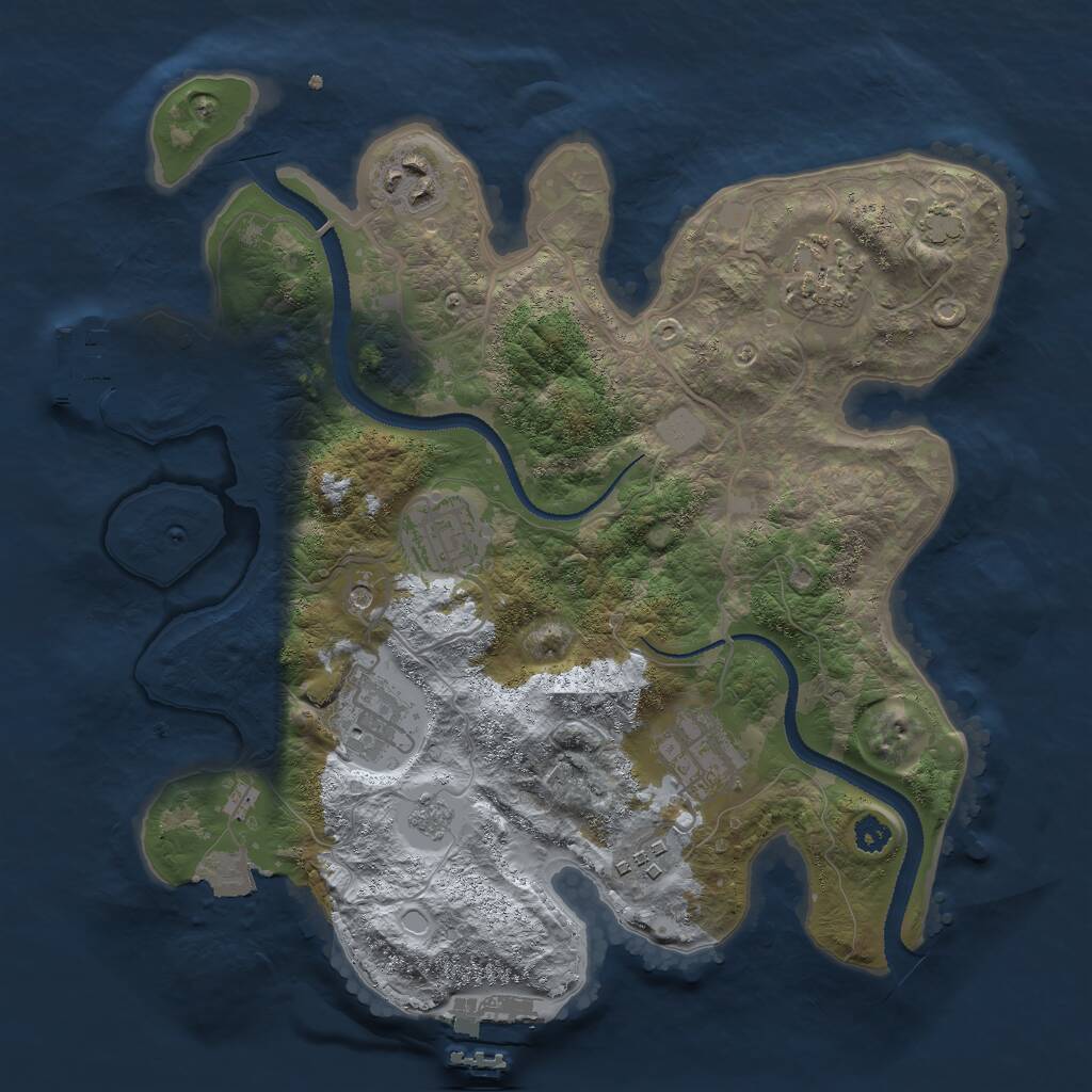 Rust Map: Procedural Map, Size: 3000, Seed: 457457, 12 Monuments