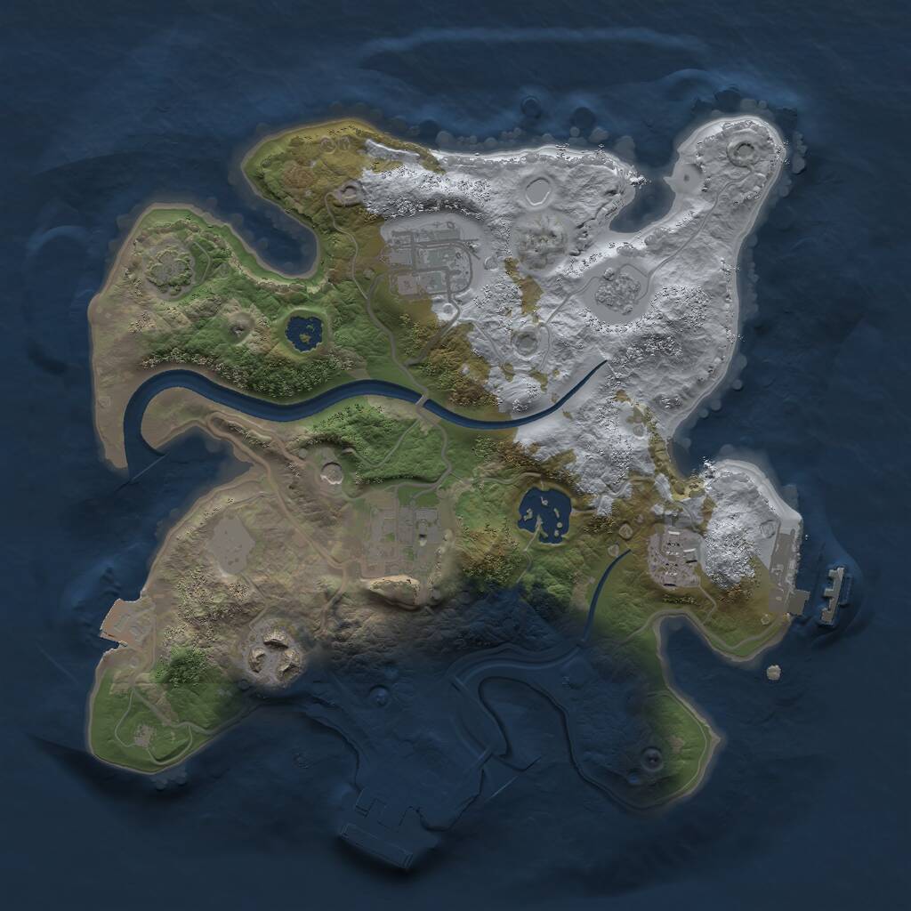 Rust Map: Procedural Map, Size: 2500, Seed: 1709651580, 11 Monuments