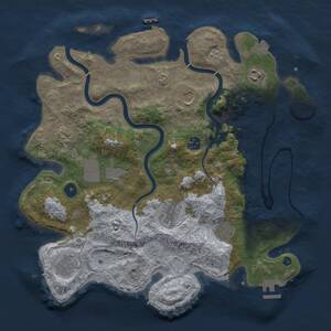 Thumbnail Rust Map: Procedural Map, Size: 3750, Seed: 1164439027, 15 Monuments