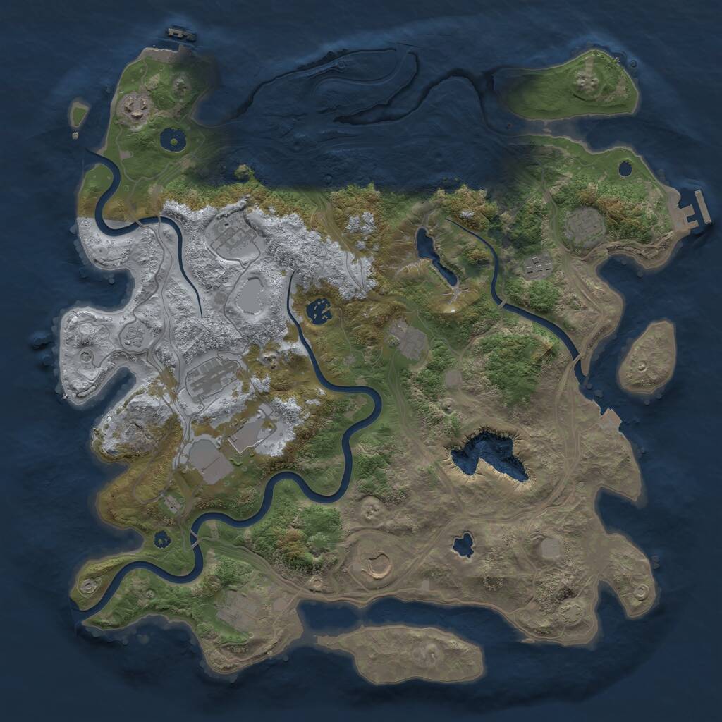 Rust Map: Procedural Map, Size: 4250, Seed: 1620401817, 16 Monuments