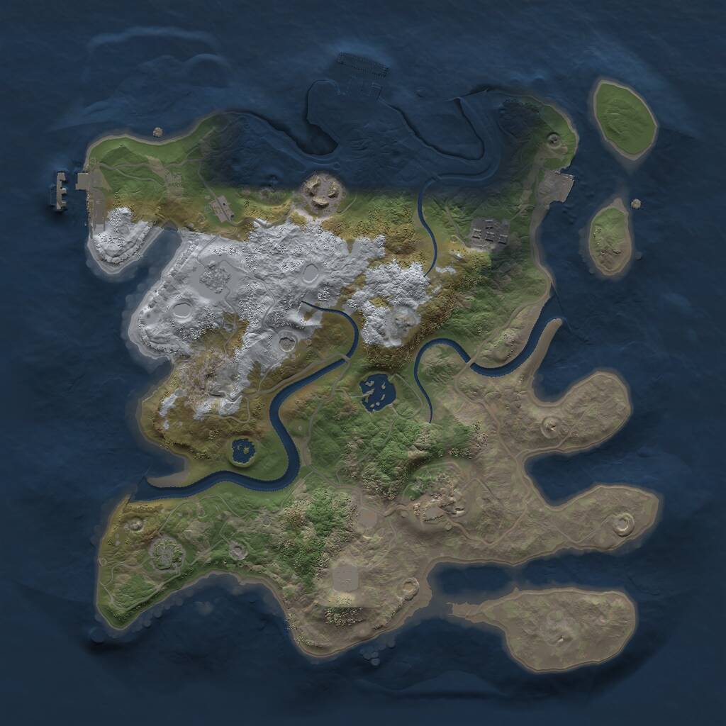 Rust Map: Procedural Map, Size: 3000, Seed: 1620401817, 10 Monuments