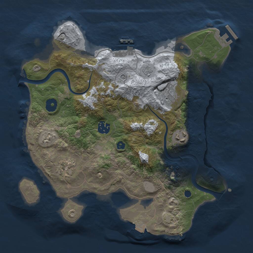 Rust Map: Procedural Map, Size: 3000, Seed: 6750, 11 Monuments