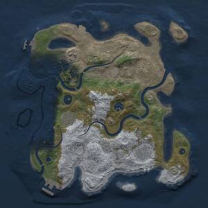 Thumbnail Rust Map: Procedural Map, Size: 3300, Seed: 1810148815, 12 Monuments