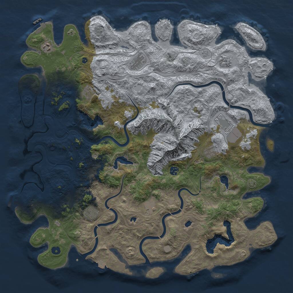 Rust Map: Procedural Map, Size: 5000, Seed: 284127583, 16 Monuments