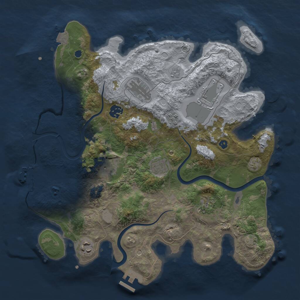 Rust Map: Procedural Map, Size: 3500, Seed: 1773753210, 14 Monuments