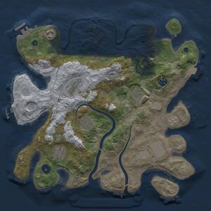 Thumbnail Rust Map: Procedural Map, Size: 3500, Seed: 80390305, 14 Monuments