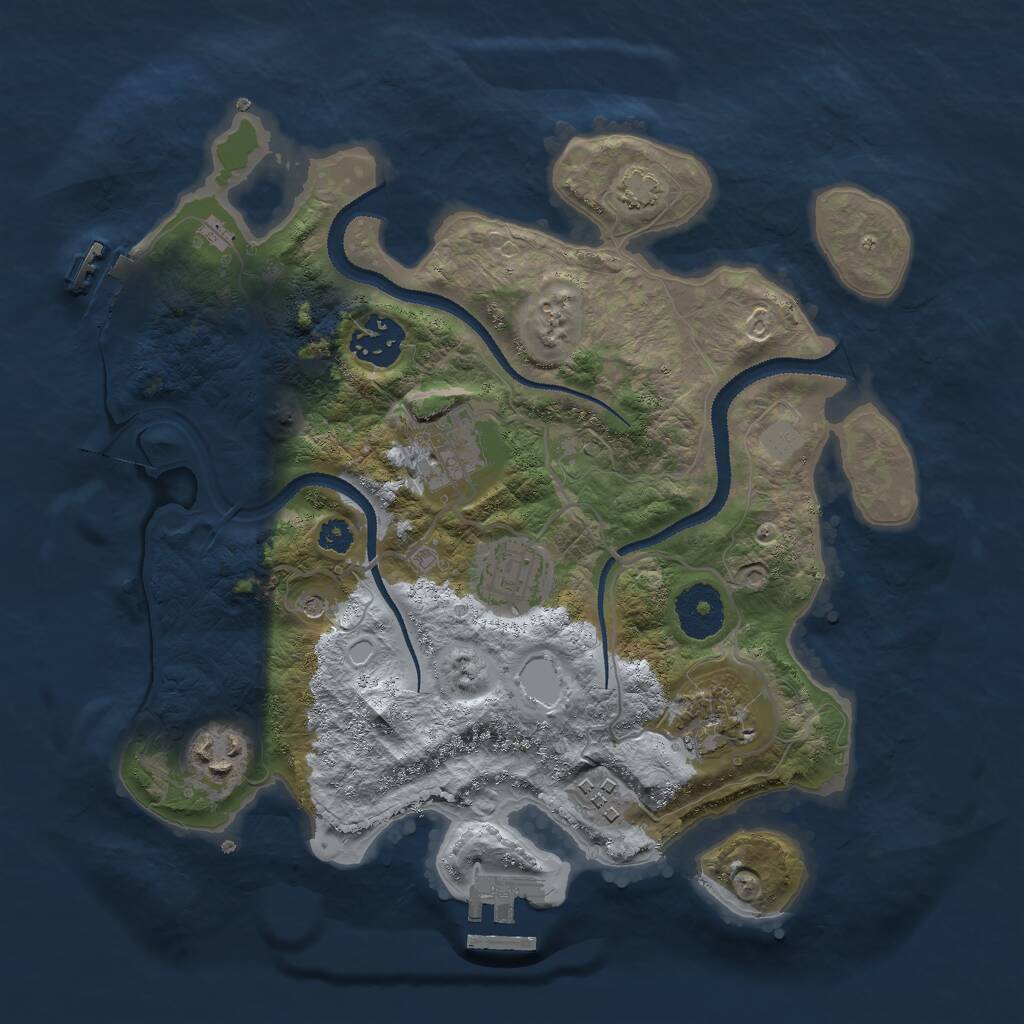 Rust Map: Procedural Map, Size: 3000, Seed: 47090, 11 Monuments