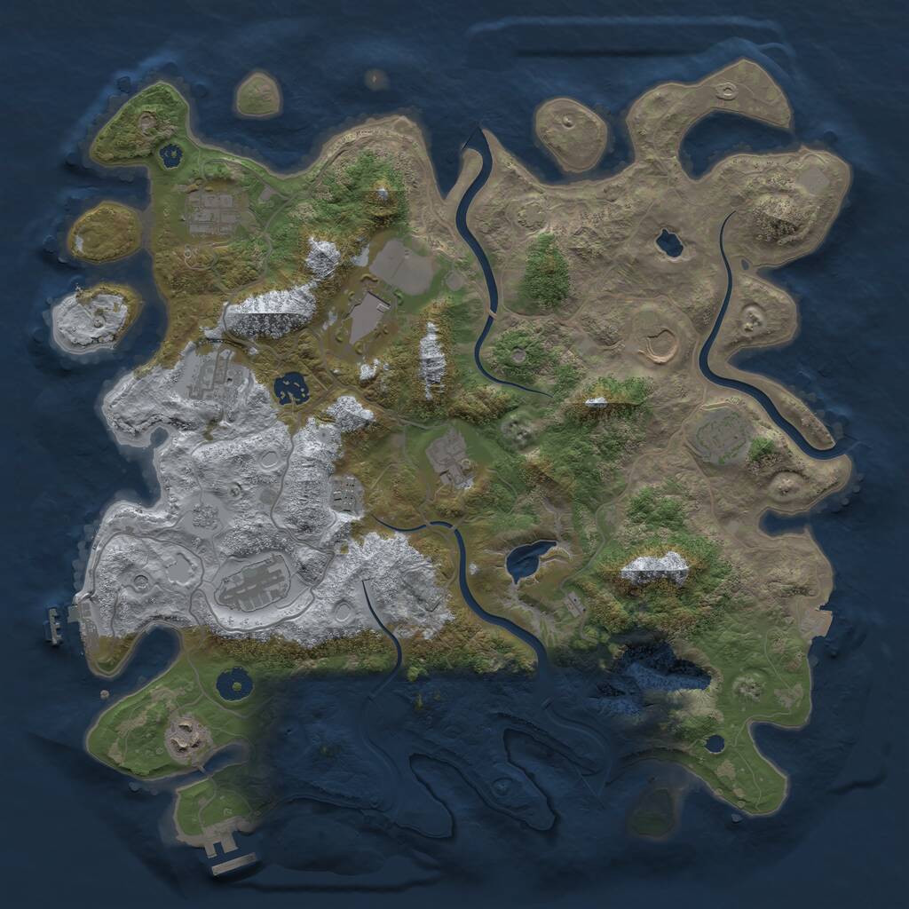 Rust Map: Procedural Map, Size: 4000, Seed: 1742247487, 16 Monuments