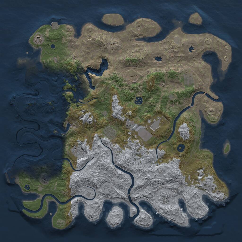 Rust Map: Procedural Map, Size: 4500, Seed: 35880827, 15 Monuments