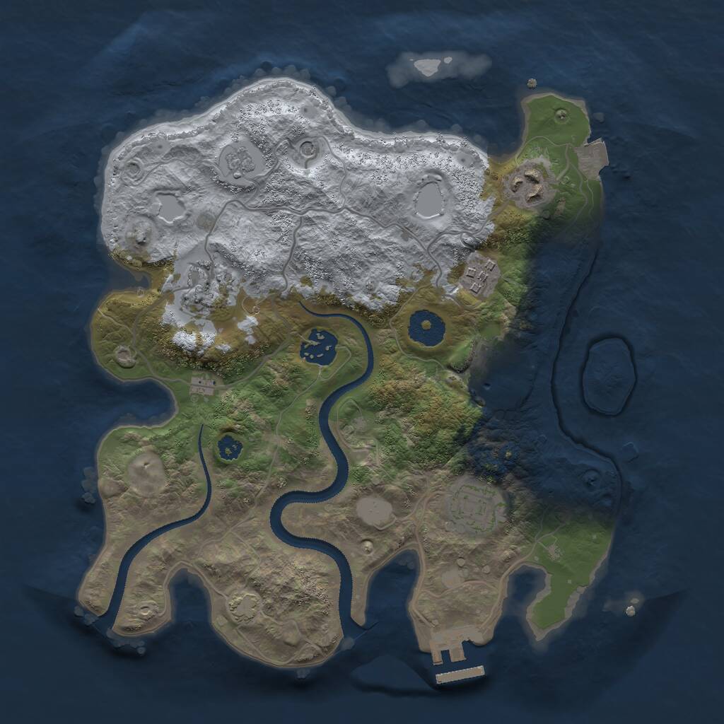 Rust Map: Procedural Map, Size: 3000, Seed: 46000, 11 Monuments