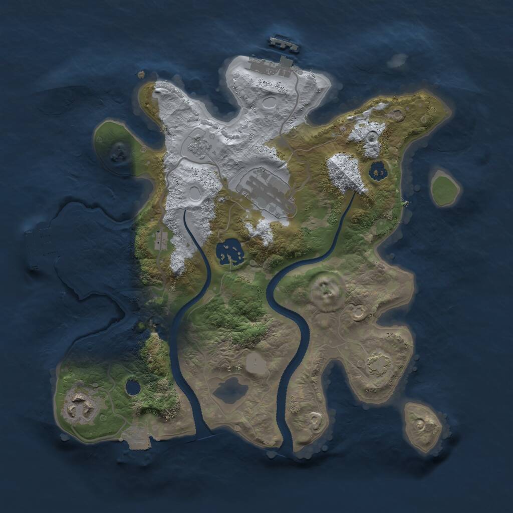 Rust Map: Procedural Map, Size: 2750, Seed: 1240, 8 Monuments