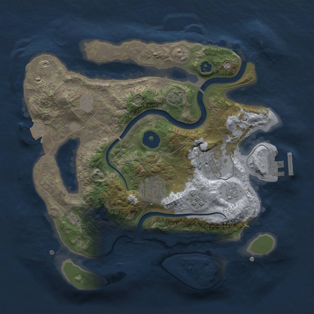 Rust Map: Procedural Map, Size: 2750, Seed: 1245, 7 Monuments