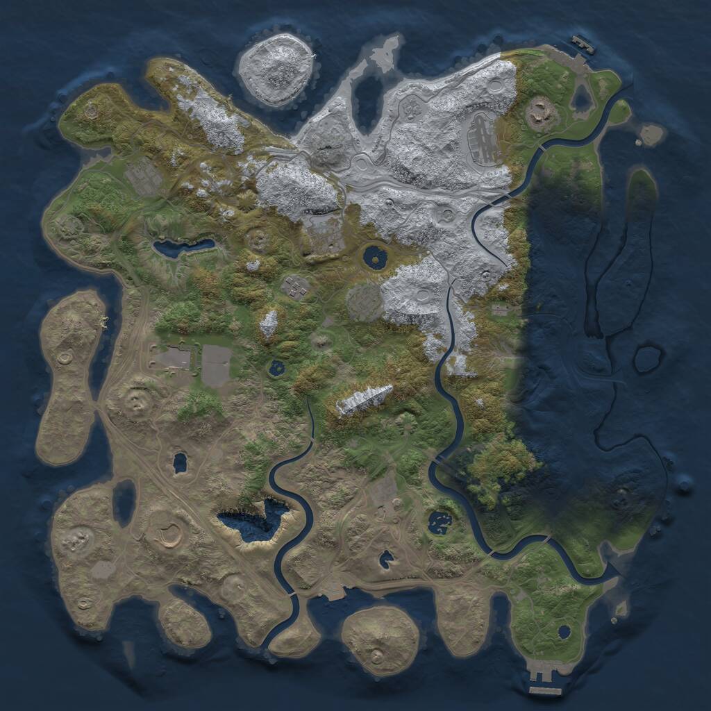 Rust Map: Procedural Map, Size: 4500, Seed: 499058082, 16 Monuments