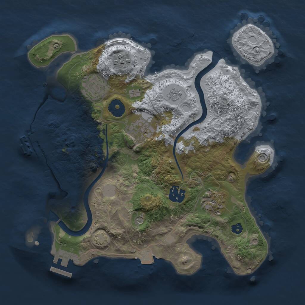 Rust Map: Procedural Map, Size: 2750, Seed: 1255, 11 Monuments