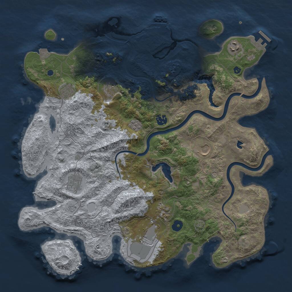 Rust Map: Procedural Map, Size: 4000, Seed: 1013622403, 15 Monuments