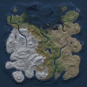 Thumbnail Rust Map: Procedural Map, Size: 4000, Seed: 1013622403, 17 Monuments