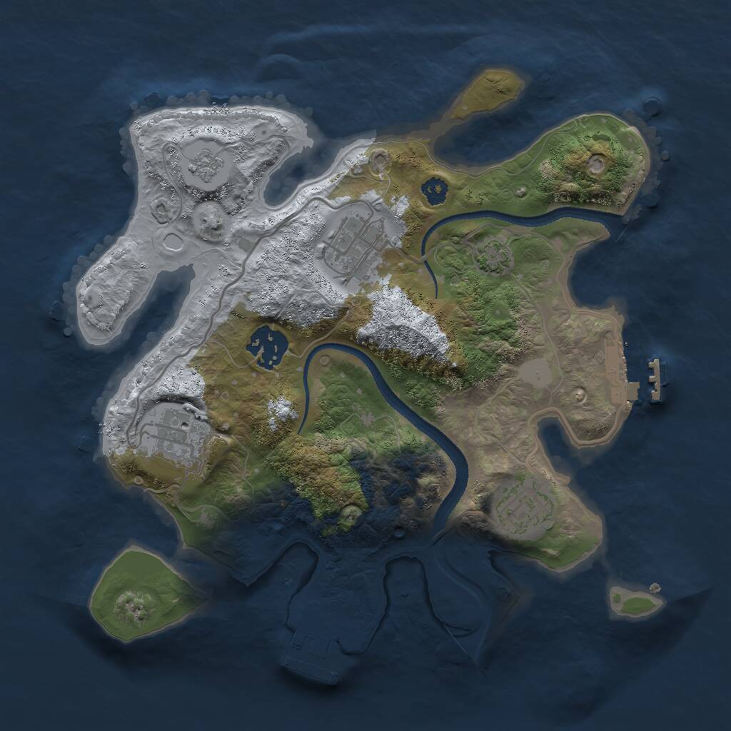 Rust Map: Procedural Map, Size: 2750, Seed: 1433, 9 Monuments