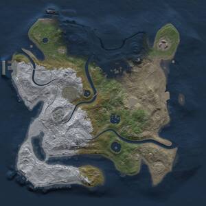 Thumbnail Rust Map: Procedural Map, Size: 3000, Seed: 35214, 11 Monuments