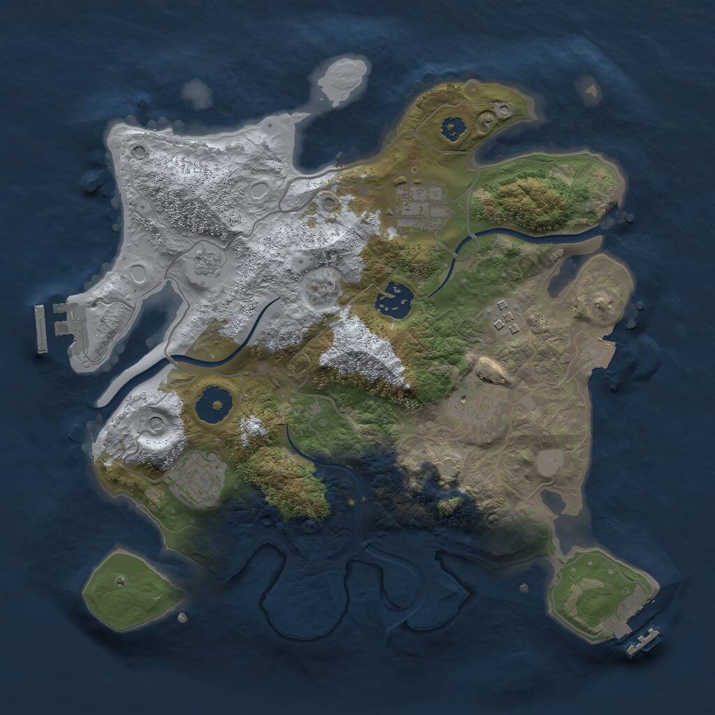 Rust Map: Procedural Map, Size: 3000, Seed: 1433, 11 Monuments