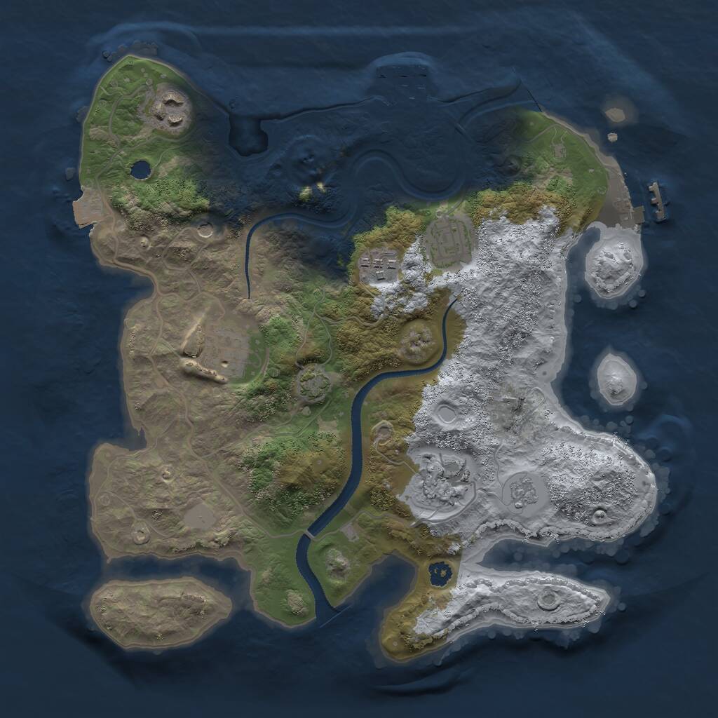 Rust Map: Procedural Map, Size: 3000, Seed: 98799913, 11 Monuments