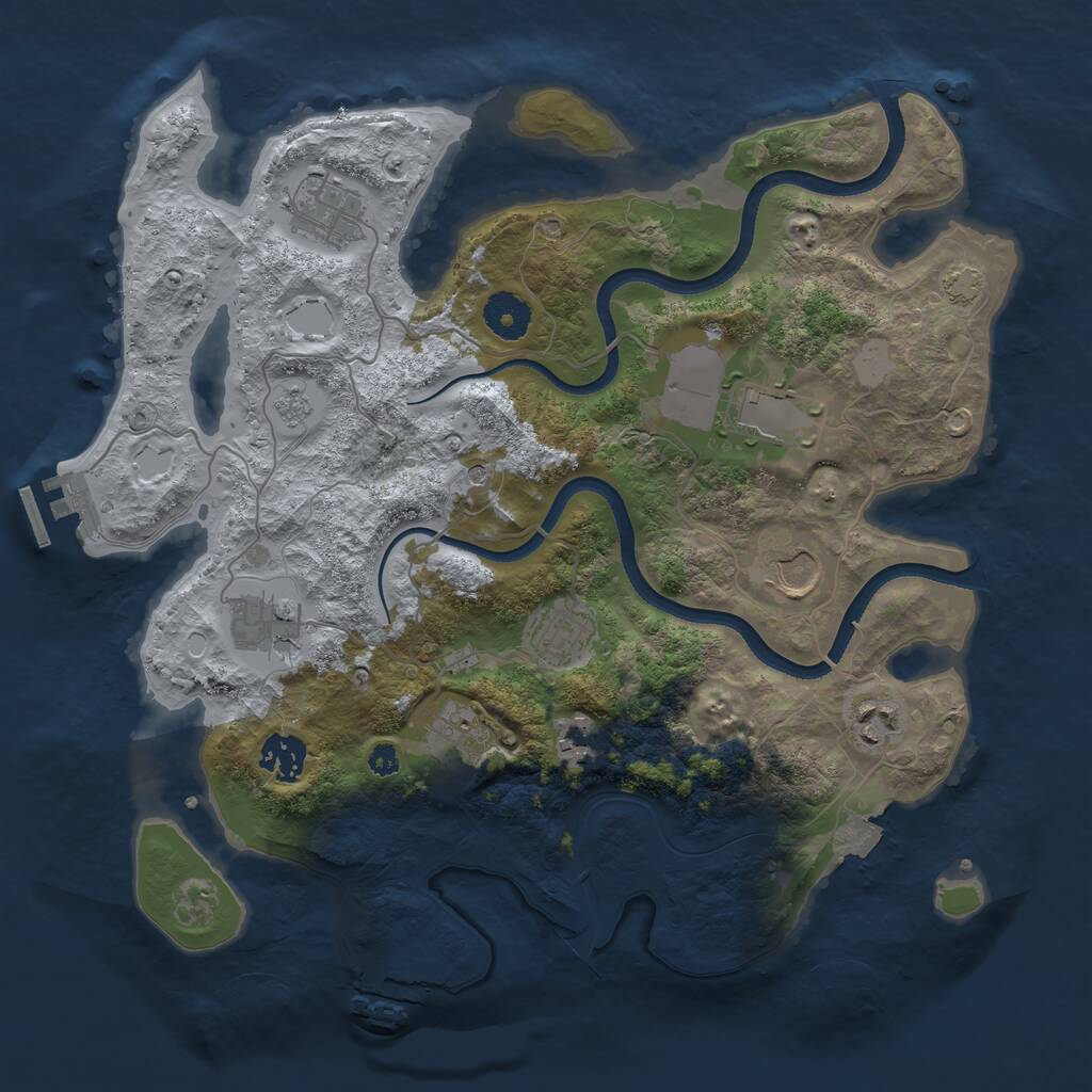 Rust Map: Procedural Map, Size: 3500, Seed: 50914, 15 Monuments
