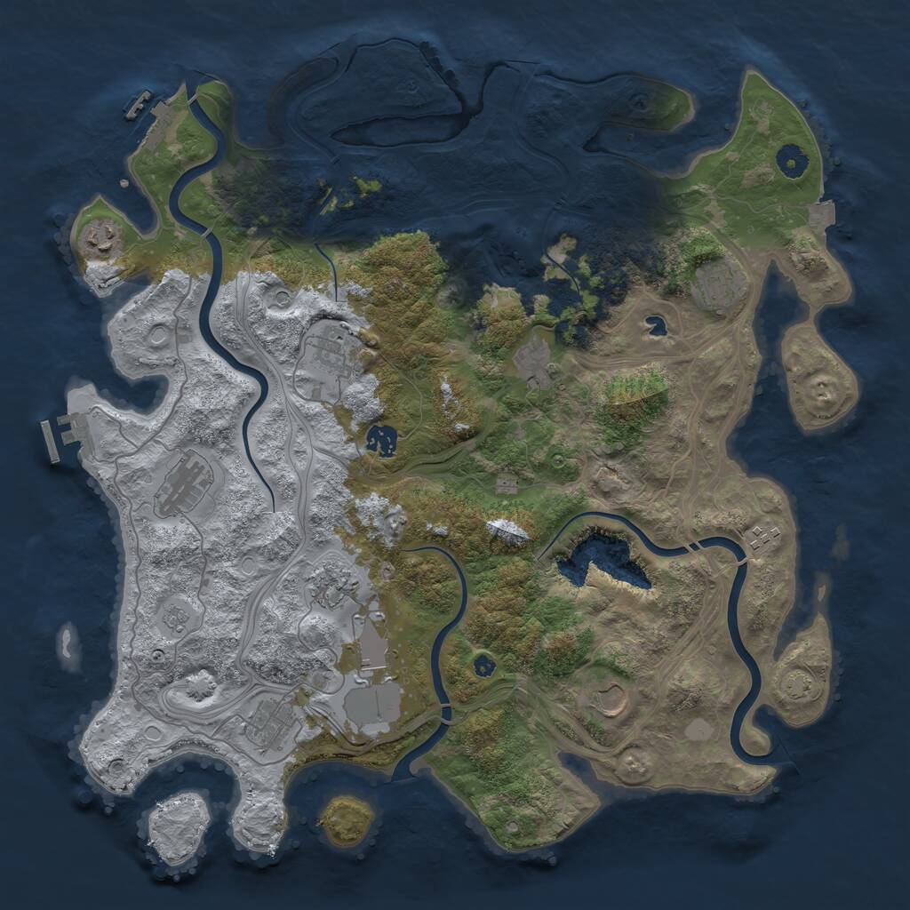 Rust Map: Procedural Map, Size: 4250, Seed: 27658, 17 Monuments