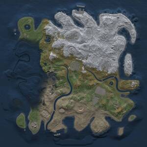 Thumbnail Rust Map: Procedural Map, Size: 3700, Seed: 105738127, 16 Monuments