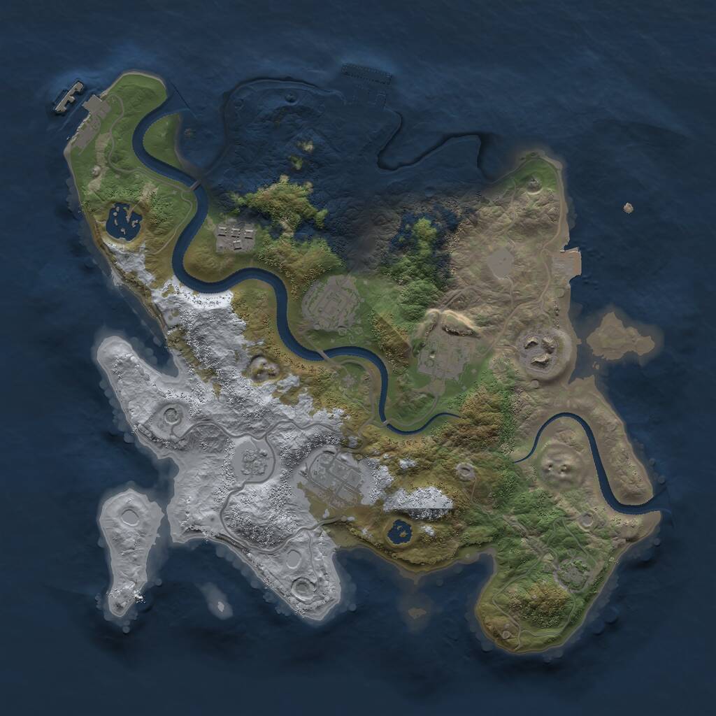 Rust Map: Procedural Map, Size: 3000, Seed: 1804283079, 12 Monuments