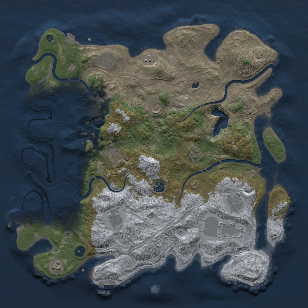 Rust Map: Procedural Map, Size: 4250, Seed: 181225125, 16 Monuments