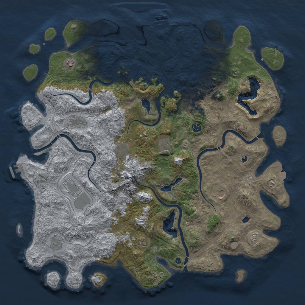 Rust Map: Procedural Map, Size: 5000, Seed: 27658, 17 Monuments