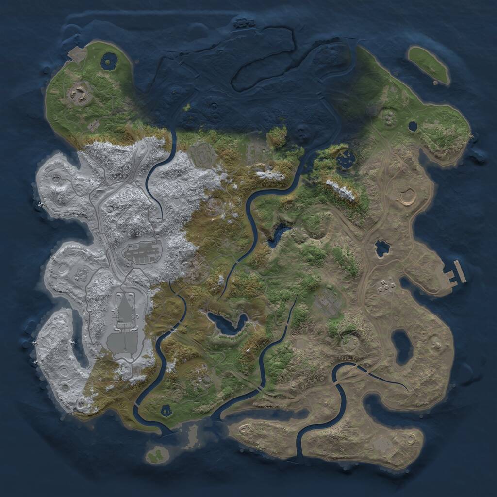 Rust Map: Procedural Map, Size: 4250, Seed: 18225729, 16 Monuments