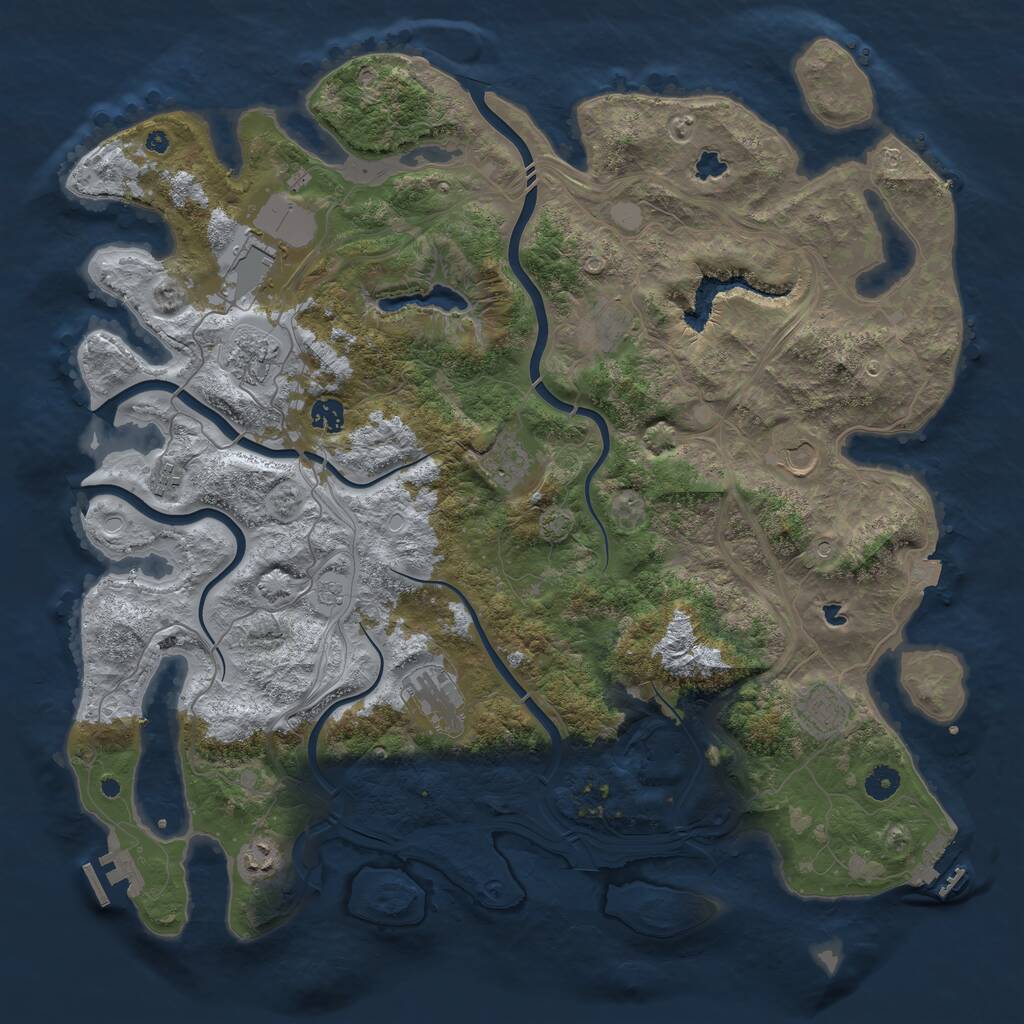 Rust Map: Procedural Map, Size: 4500, Seed: 177255786, 16 Monuments