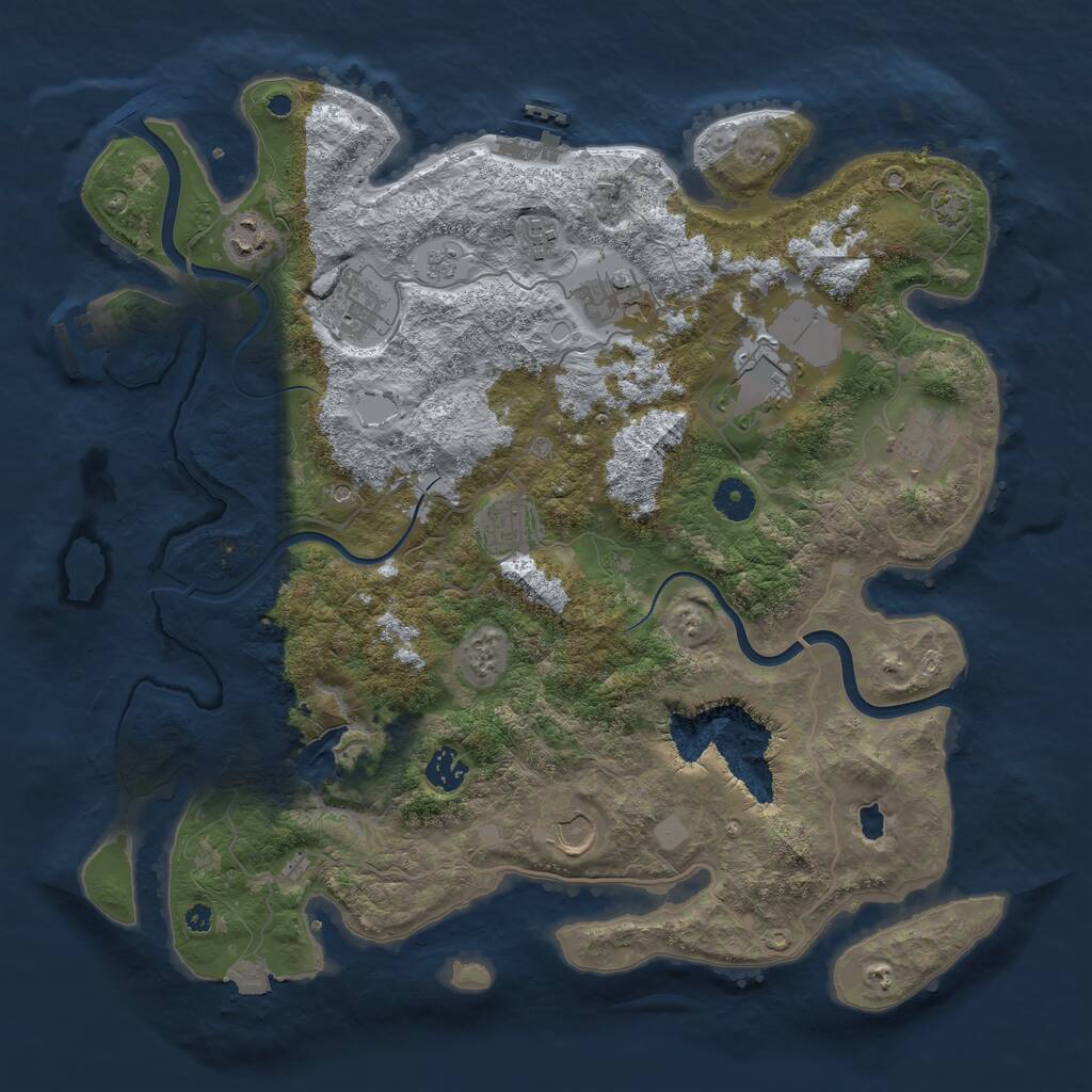 Rust Map: Procedural Map, Size: 4000, Seed: 1217855878, 15 Monuments