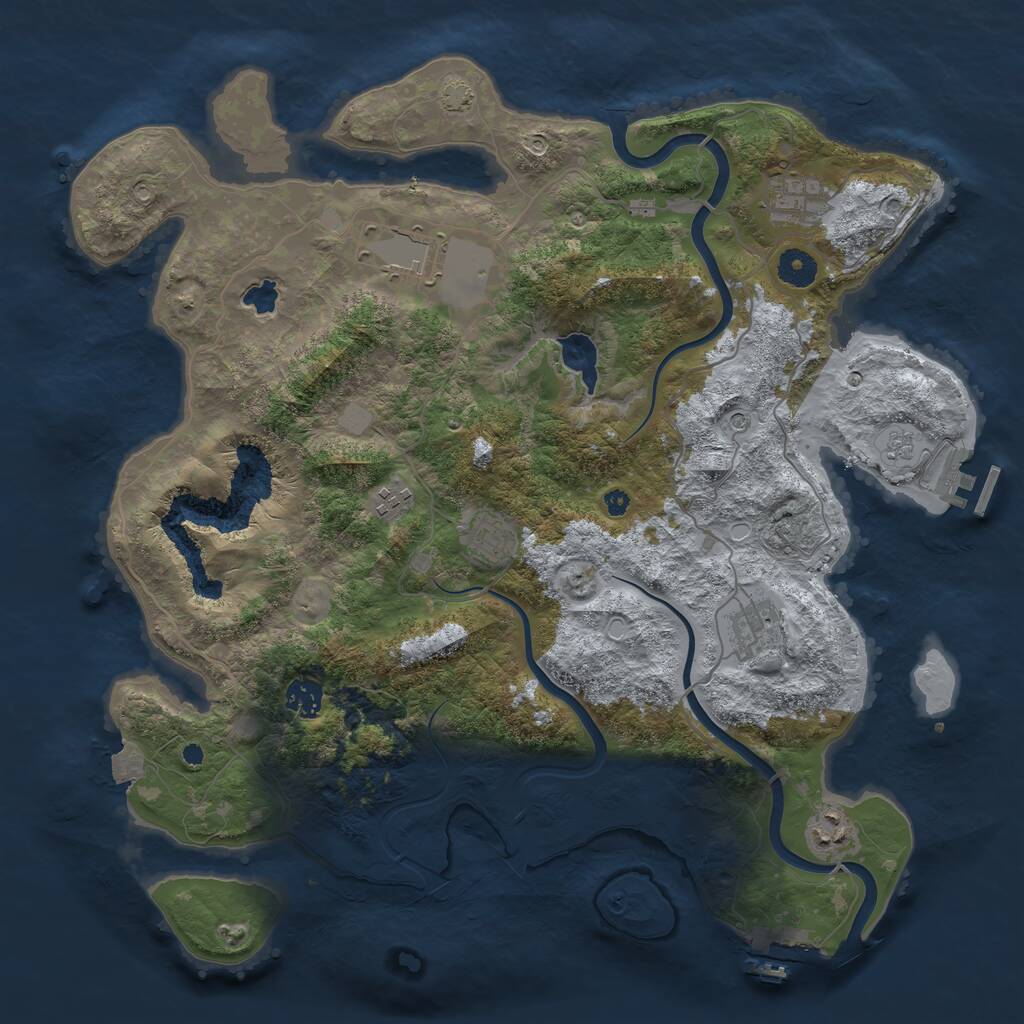 Rust Map: Procedural Map, Size: 4000, Seed: 507902623, 13 Monuments