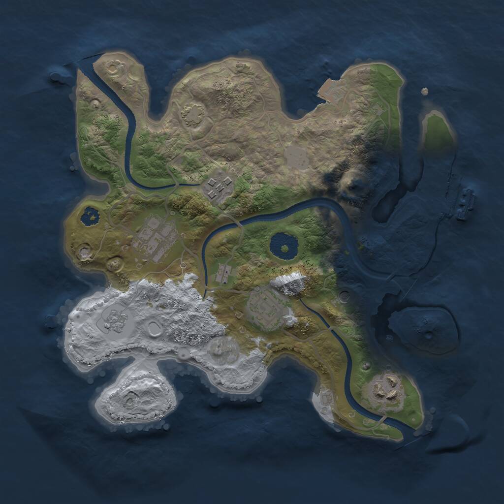 Rust Map: Procedural Map, Size: 2700, Seed: 1762948922, 9 Monuments