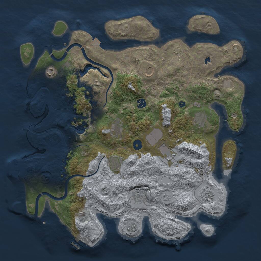 Rust Map: Procedural Map, Size: 4000, Seed: 779336102, 16 Monuments