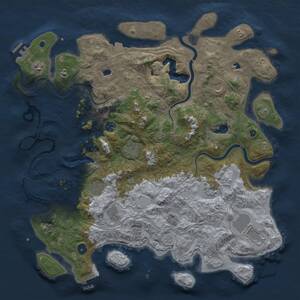 Thumbnail Rust Map: Procedural Map, Size: 4500, Seed: 512516536, 15 Monuments